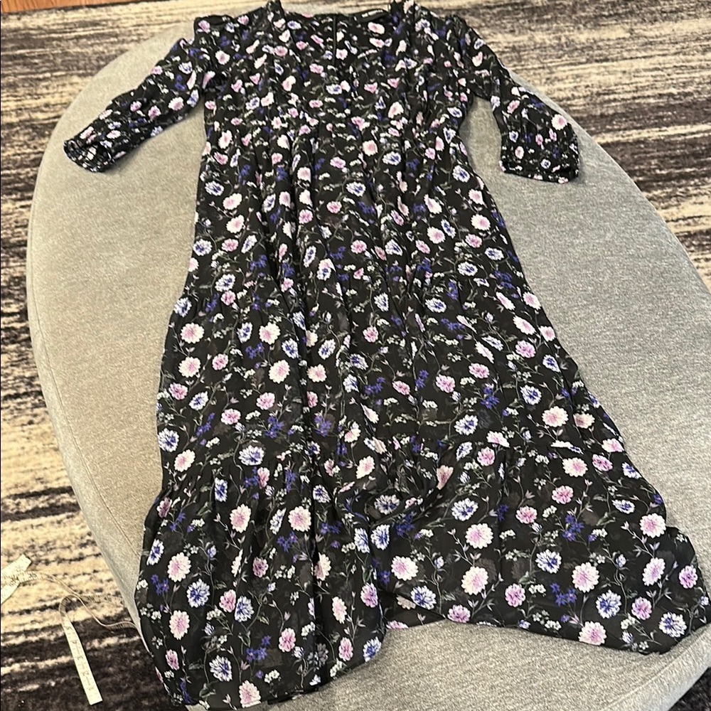 The Kooples Black/Purple peony print dress